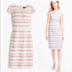 J.Crew White & Pink Stripe Dress